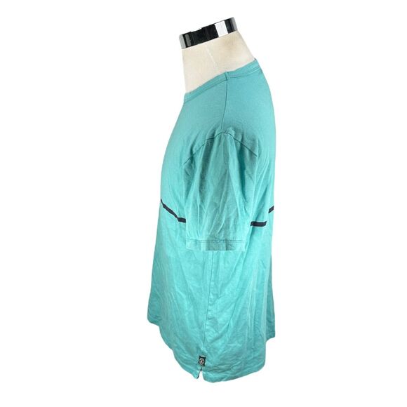 Todd Snyder T-Shirt Men’s Large Aqua Blue Stripe Crew Neck Pullover 100% Cotton - Picture 3 of 9